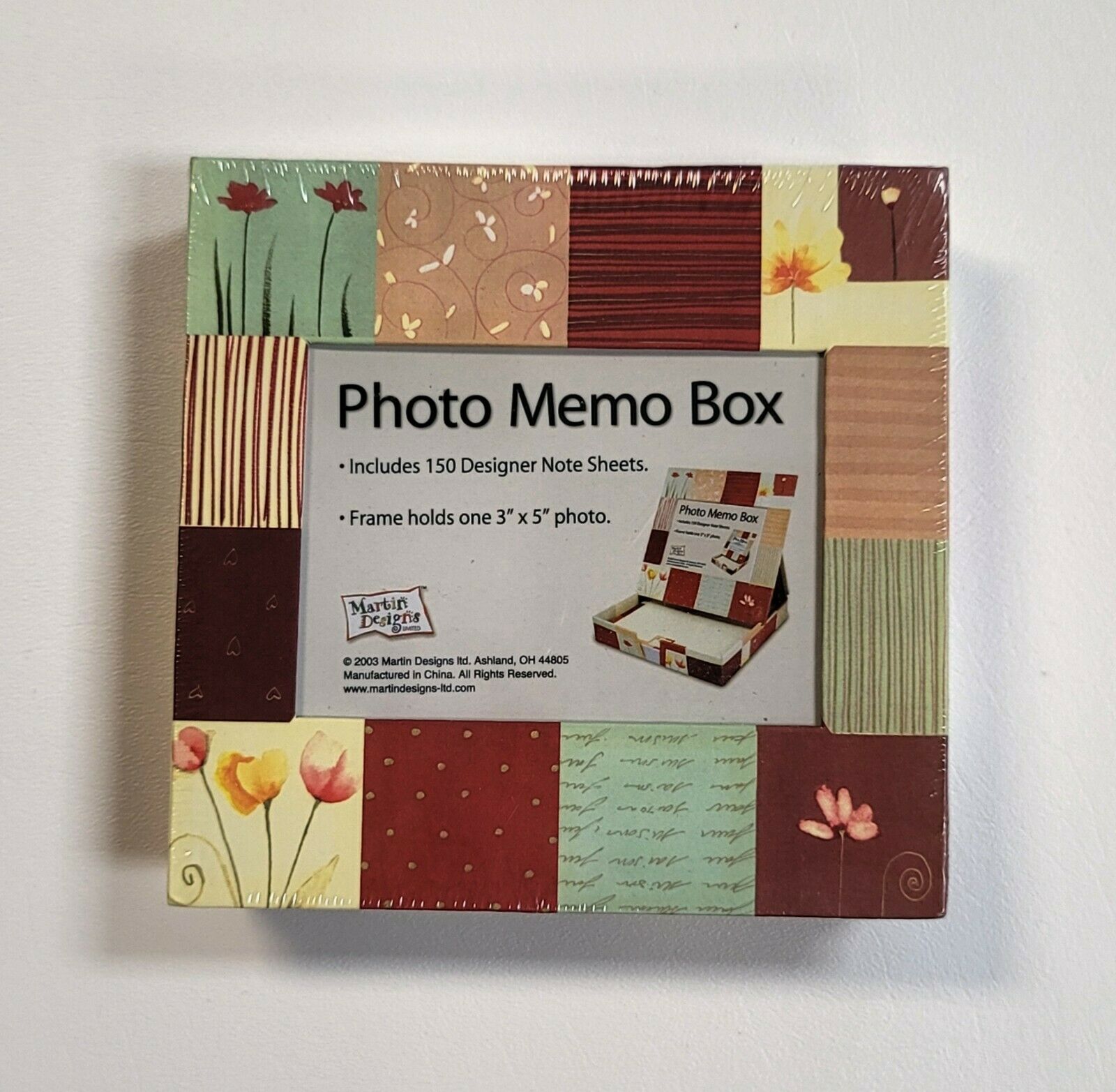 martin-designs-photo-memo-box-w-150-designer-note-sheets-holds-3-x-5